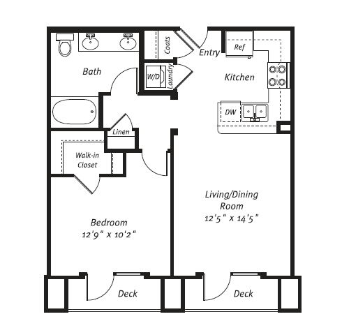 1 Bed 1 Bath Plan A at Apex Mission Valley, California