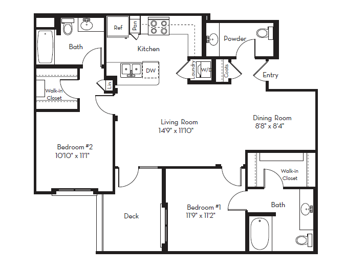 2 Bed 2.5 Bath Plan D at Apex Mission Valley, California