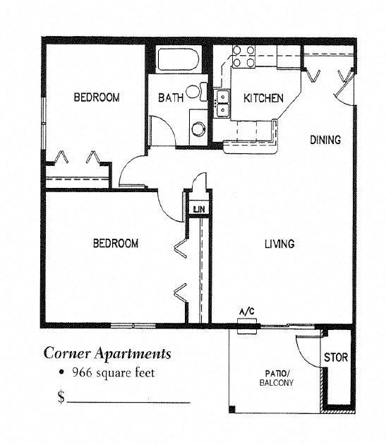 a floor plan of a small house with a kitchen and a living room