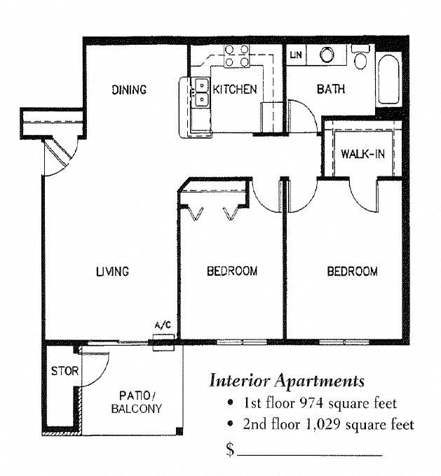a floor plan of an apartment with a bedroom and a living room