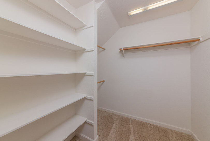 Closet with shelves  l 132 Clay Street Apartments