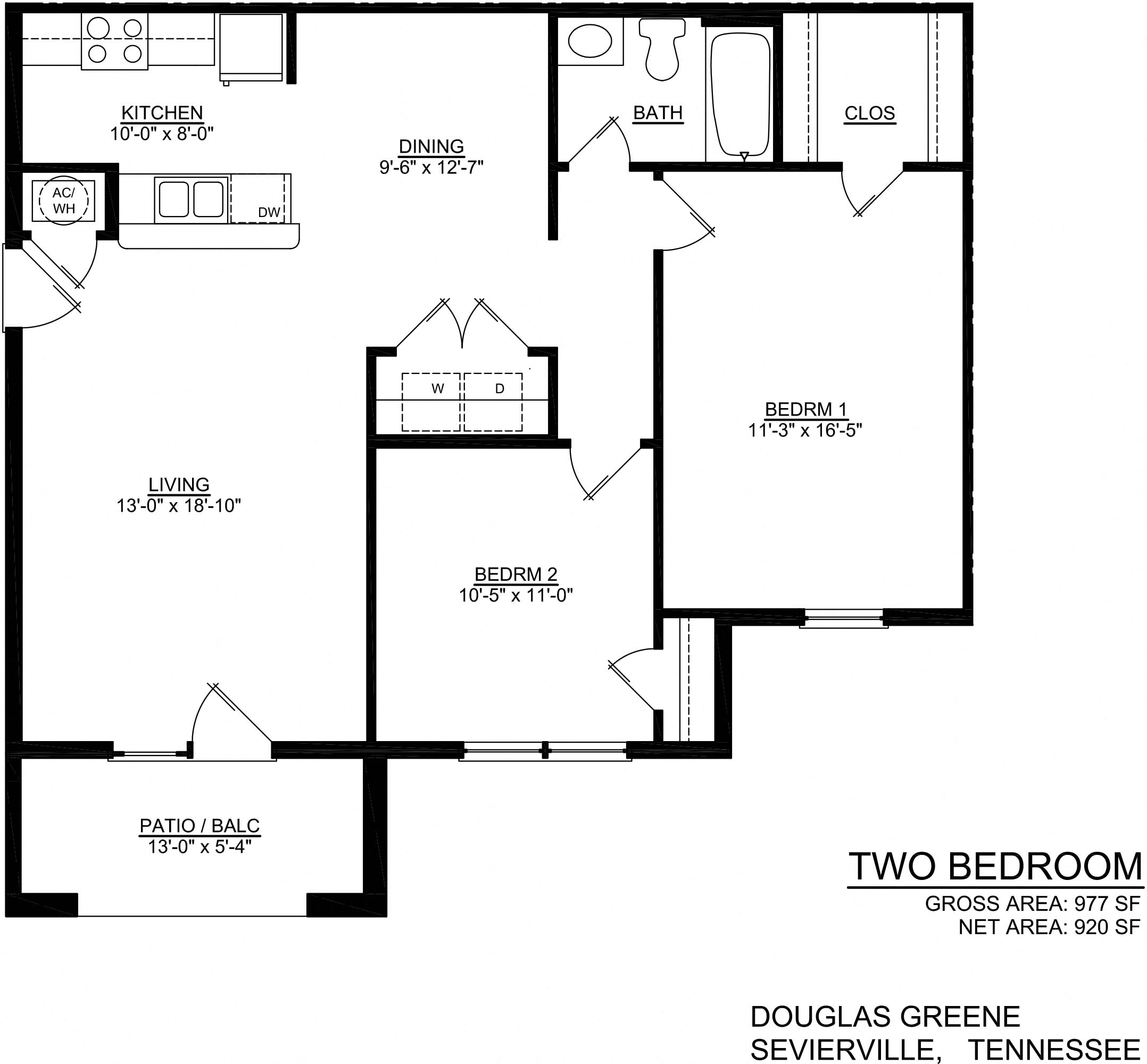 2 bedroom floor plan