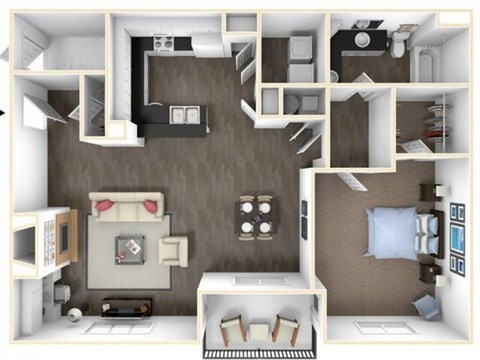 1 Bedroom Floor Plan at Grayson Park Estates, Georgia