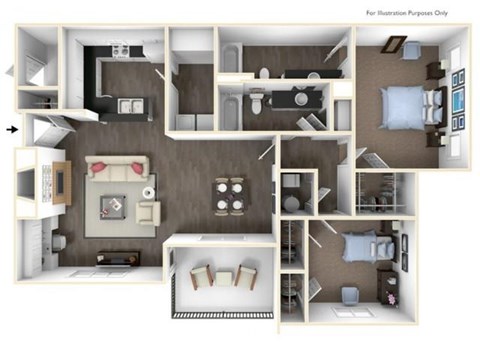 2 Bedroom Floor Plan at Grayson Park Estates, Grayson