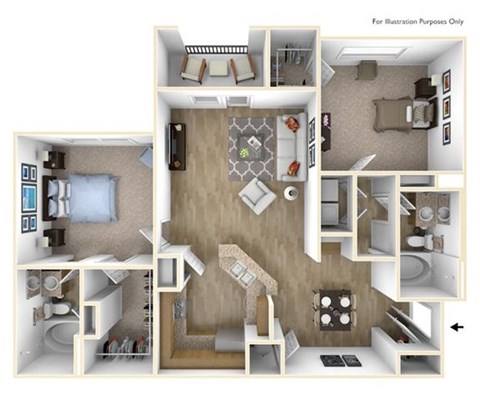 B1 Floor Plan at Villas at Hampton, Georgia