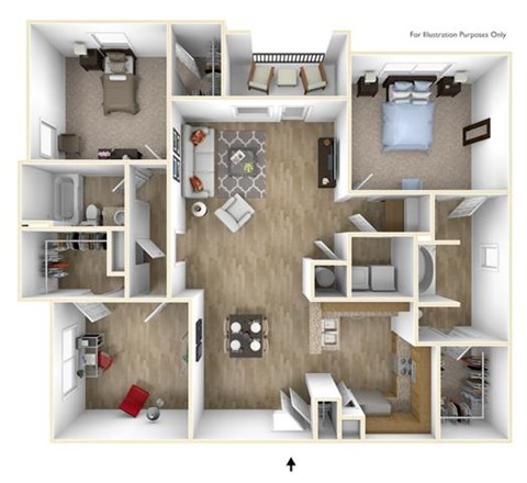 C1 Floor Plan at Villas at Hampton, Hampton, GA