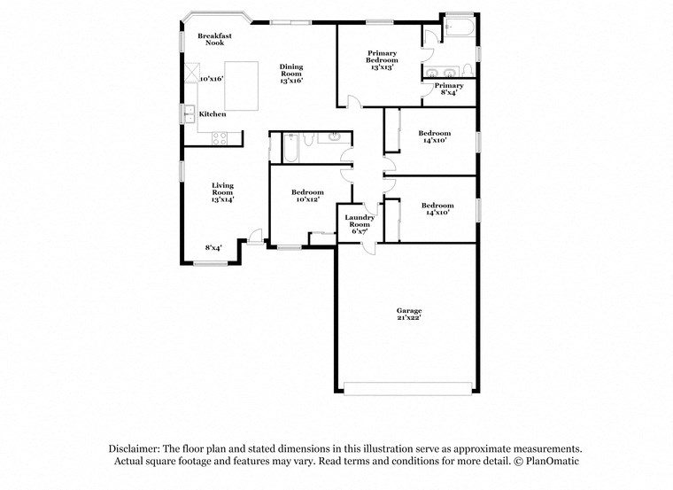 the floor plan and sized diagrams in this furnished apartment
