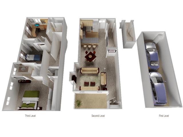Claremont Floor Plan at Westview Heights Apartments, 18301 NW Chemeketa Lane, Portland