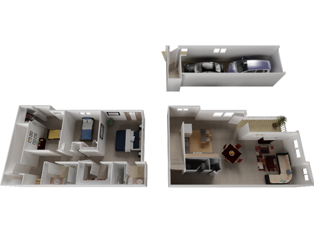 Meriwether Floor Plan at Westview Heights Apartments, 18301 NW Chemeketa Lane, OR