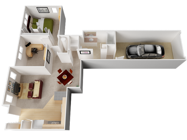 Wildwood Floor Plan at Westview Heights Apartments, Portland, 97229