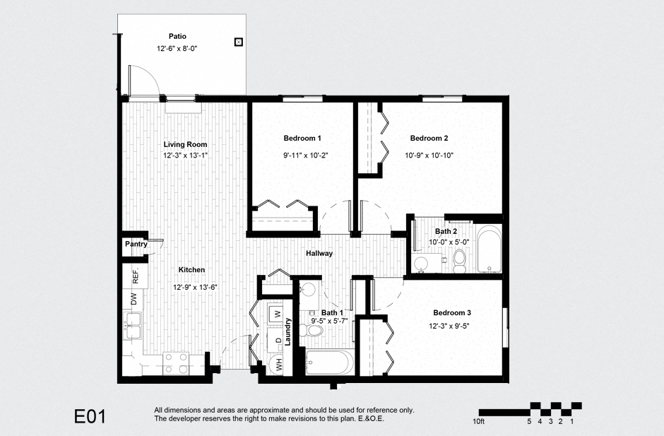 Three Bedroom Two Bath
