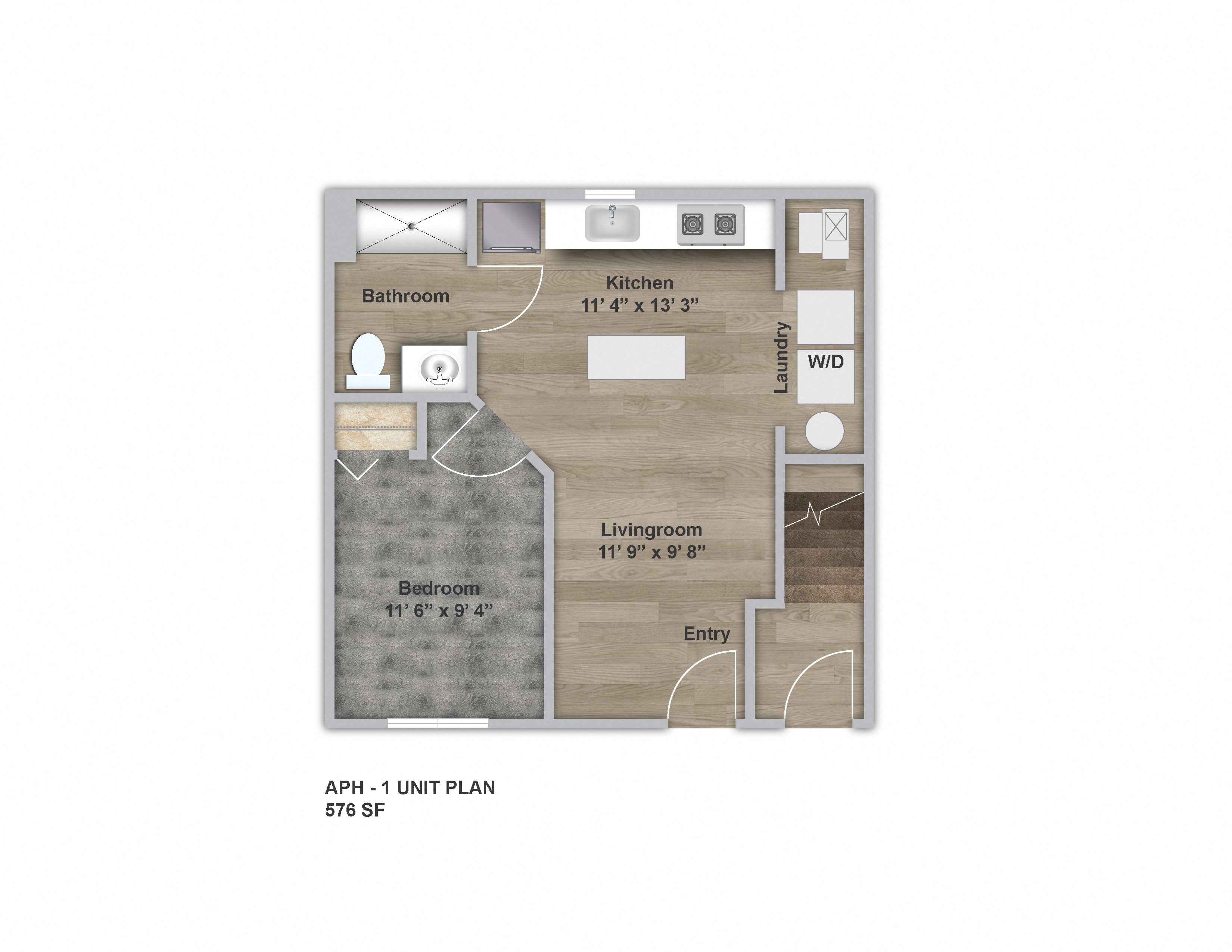 1 Bedroom - ADA Modified Floor Plan 2