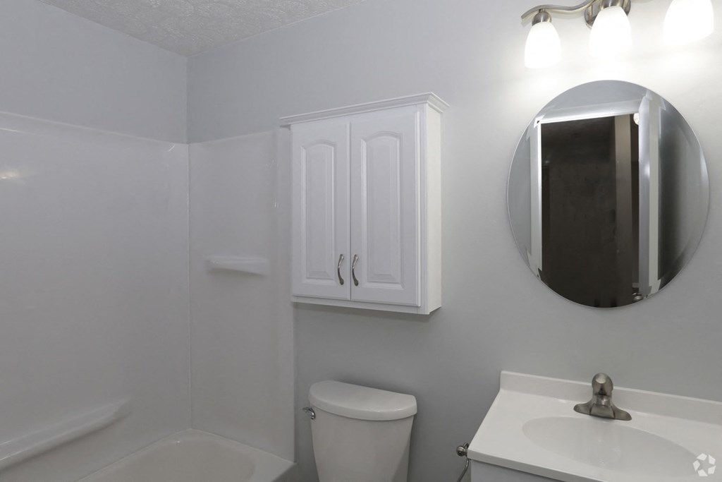 a bathroom with a sink toilet and a mirror