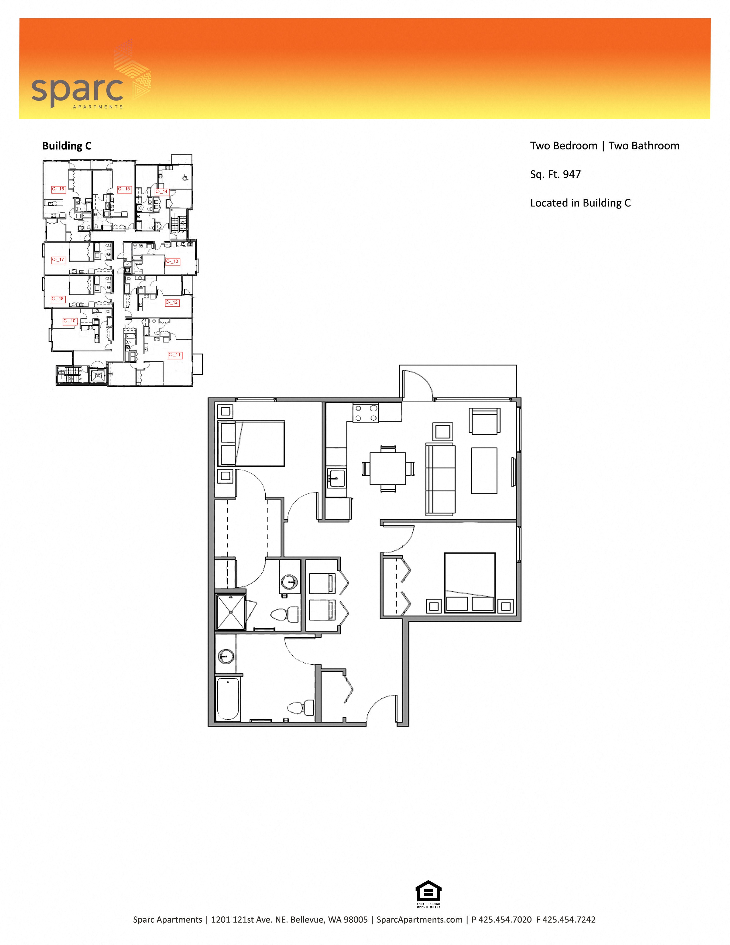 Sparc Apartments 2x2 Floor Plan