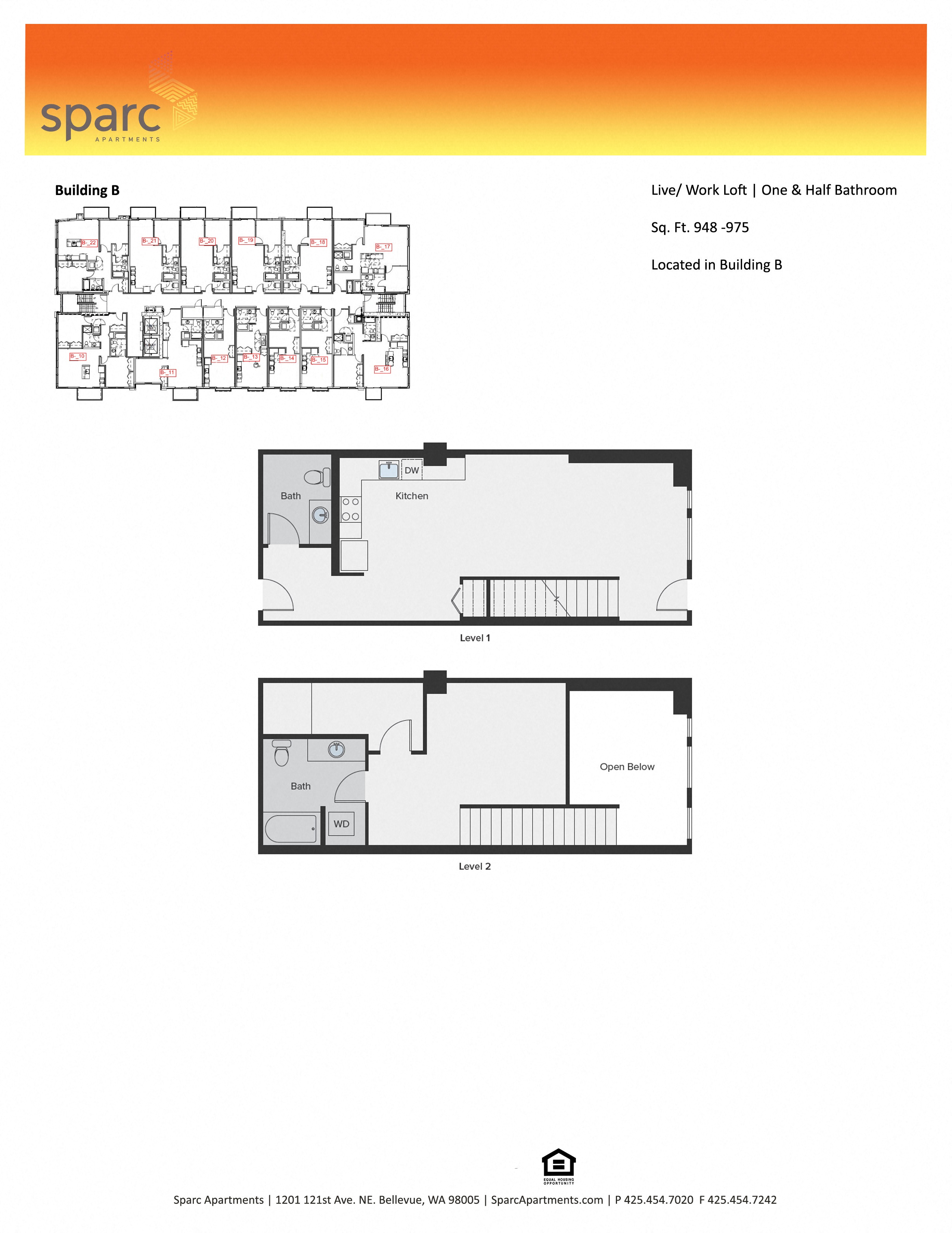 Sparc Apartments Live and Work Loft Floor Plan