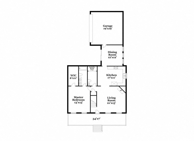 a floor plan of a house with two floors and a garage