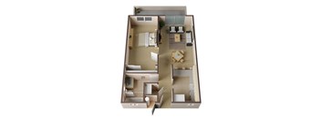 Avondale One Bed One Bath Floor Plan at Carrington Apartments, Fremont, CA