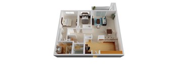 Two Bedroom Floor Plan at Castlewood, Walnut Creek, 94596