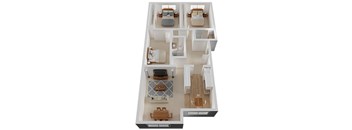 Three Bed Two Bath Floor Plan at The Glens, California, 95125