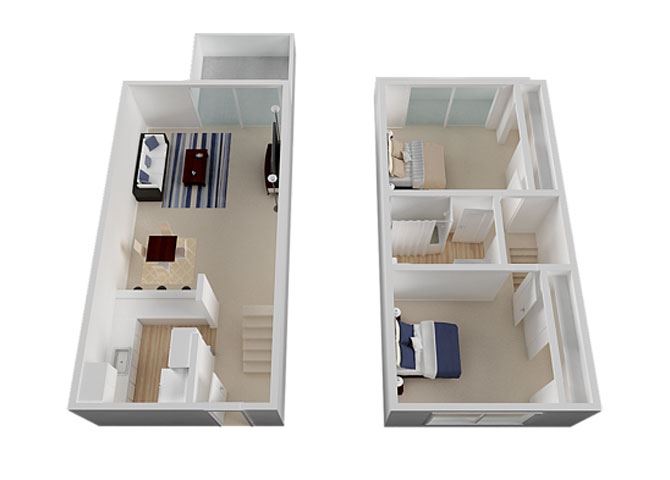 Two Bedroom 1 Bath Floorplan Two Bedroom 1 Bath Floorplan at Diablo Pointe, Walnut Creek, California
