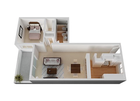 One bedroom One bathroom Floor Plan at The Monterey , California, 95117