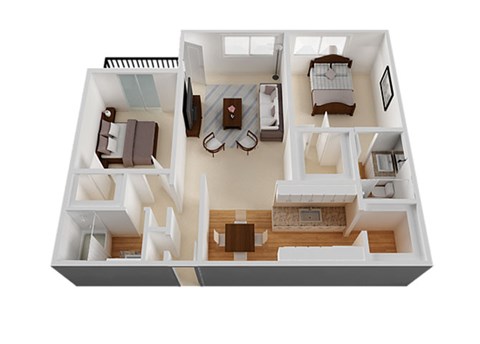 Two bedroom Two bathroom Floor Plan at The Monterey , San Jose, CA