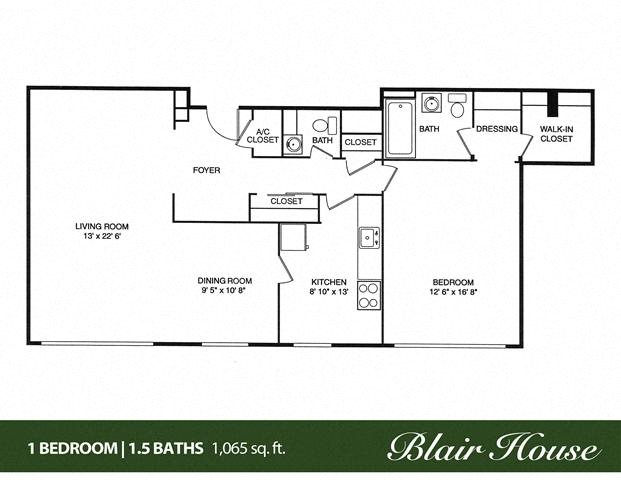 Floor Plans of Blair House Apartments in SHAKER HEIGHTS, OH