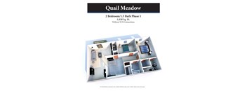 2 bed 1.5 bath floor plan G at Quail Meadow Apartments, Cincinnati