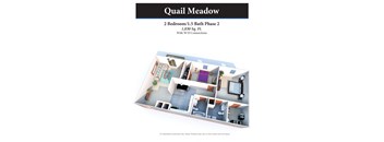 2 bed 1.5 bath floor plan I at Quail Meadow Apartments, Ohio, 45240
