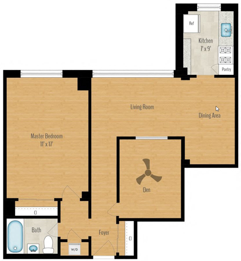 1 Bedroom + Den