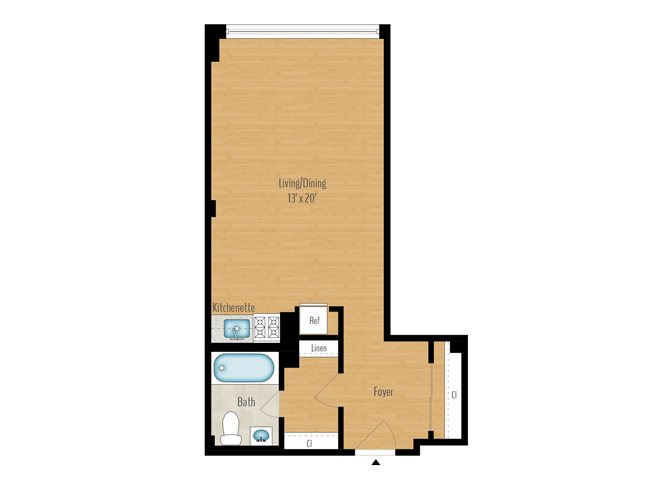 Studio A - 472 SQ FT