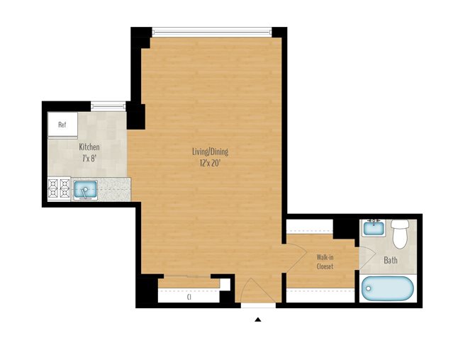 Studio A - 467 SQ FT