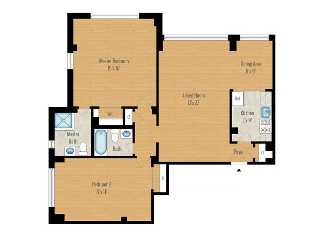 2 Bedroom A - 1213 SQ FT