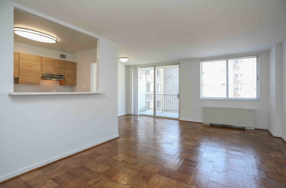 empty living room layout at The Seville apartments