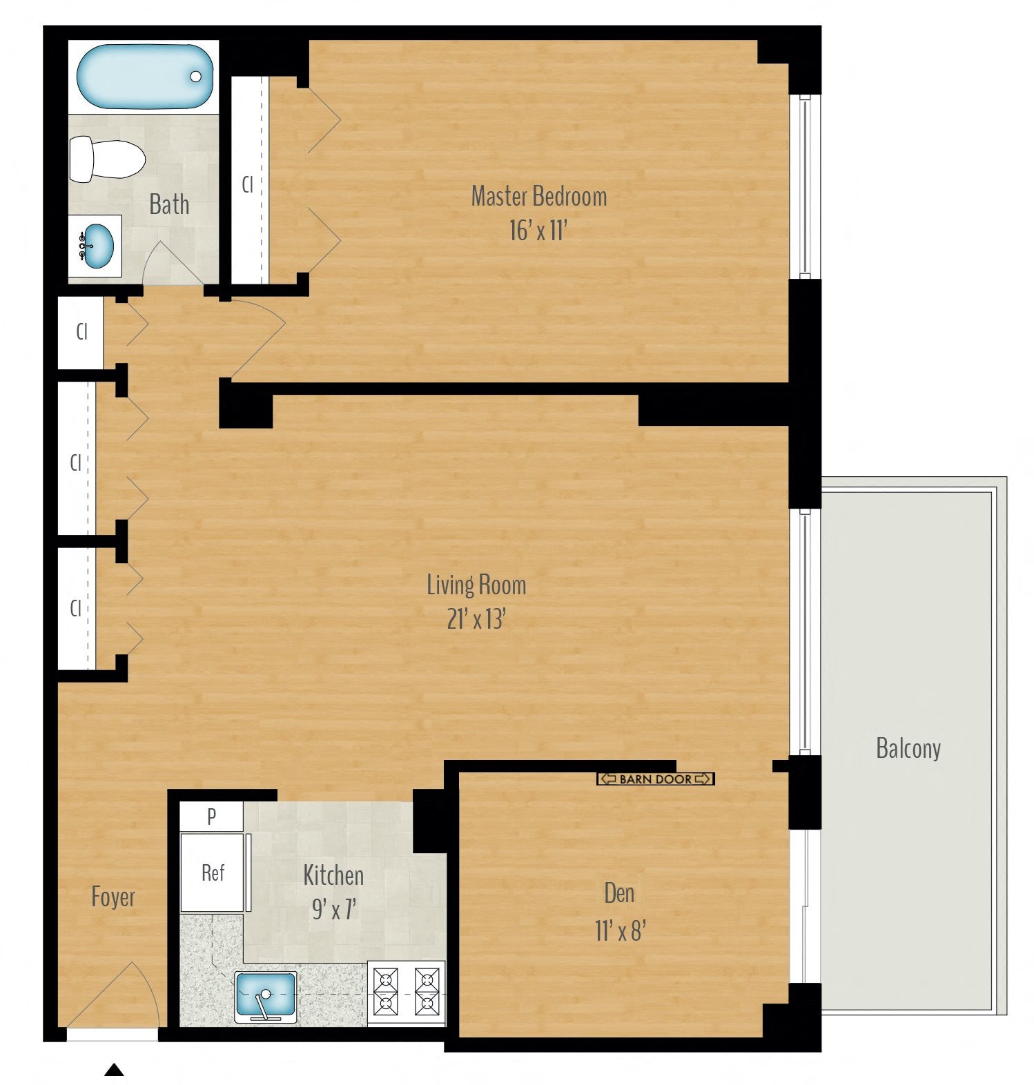1 Bedroom + Den E - 840 SQ FT 1 Bedroom + Den E - 840 SQ FT
