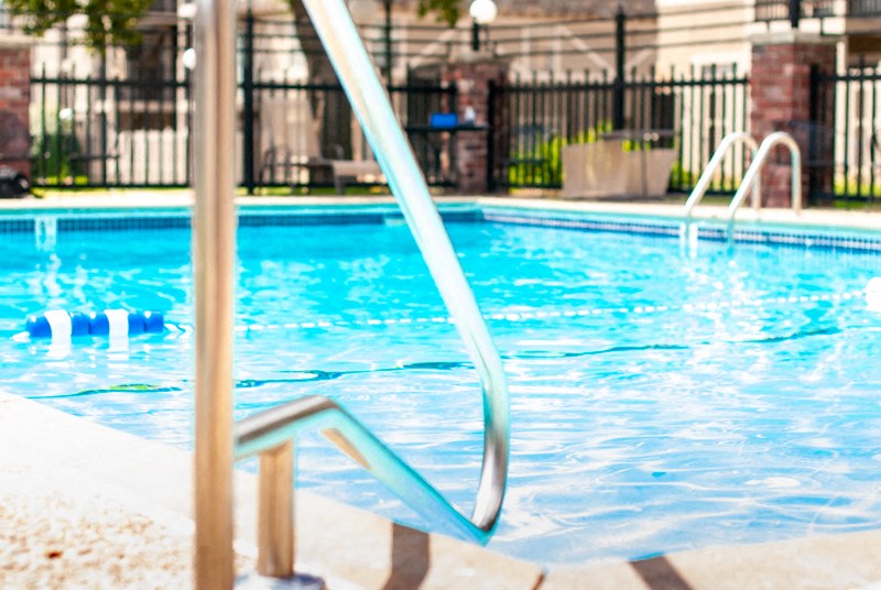 a swimming pool with a