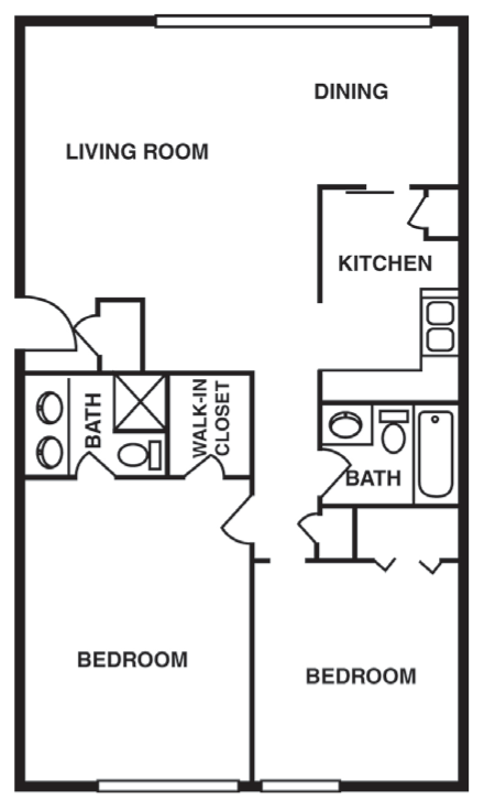 2 Bedroom/2 Bathroom B