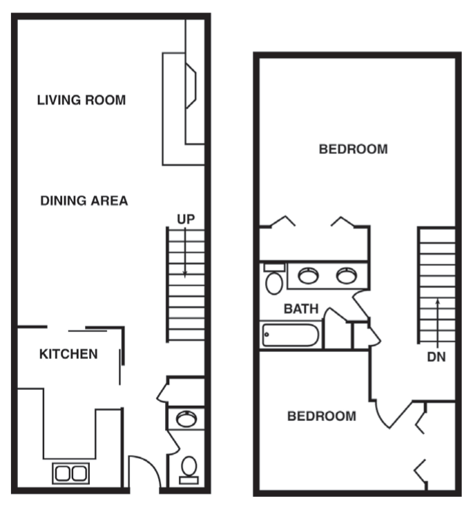 2 Bedroom/1 Bathroom C