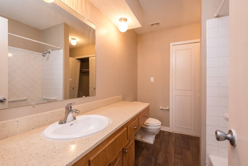 the preserve at ballantyne commons apartment bathroom with sink and toilet