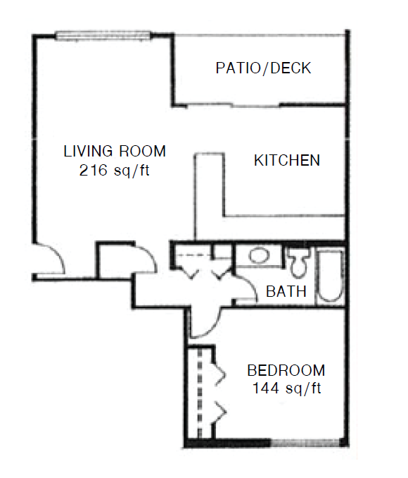 1 Bedroom/1 Bathroom