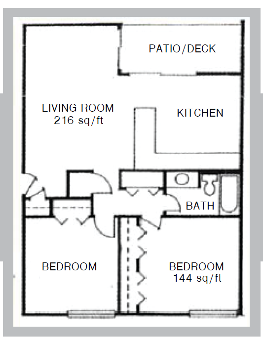 2 Bedroom/1 Bathroom