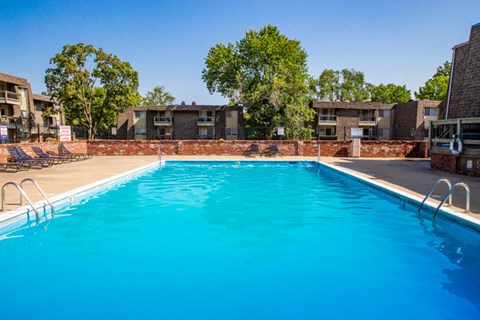 the swimming pool at our apartments