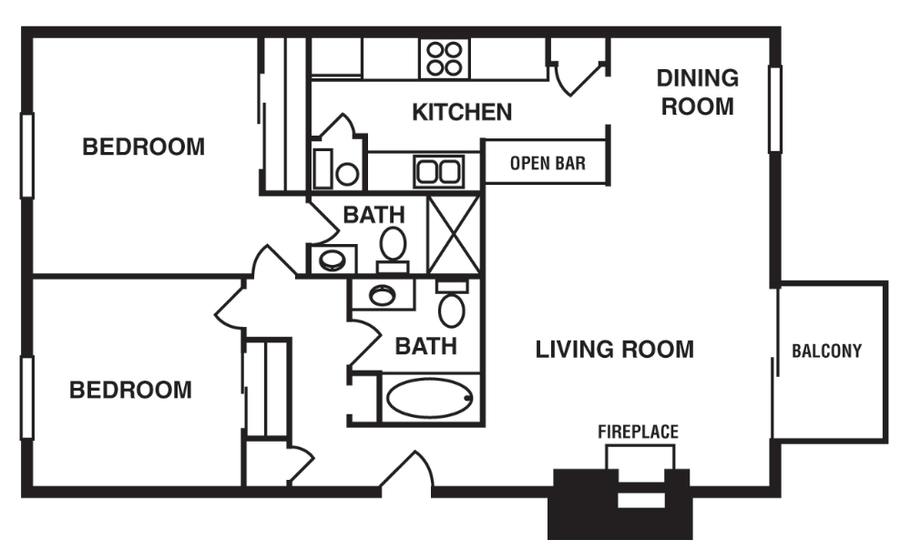 2 Bedroom/2 Bathroom