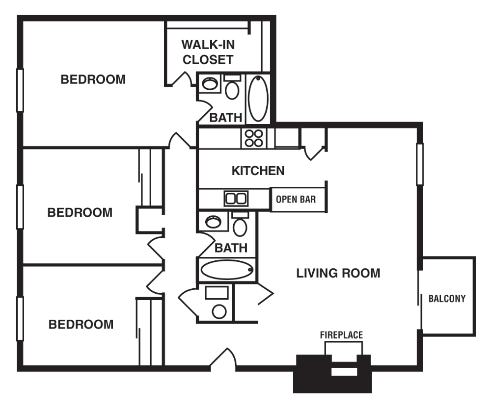 3 Bedroom/2 Bathroom
