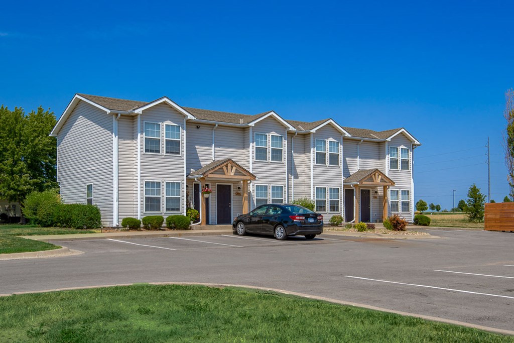 a car parked in front of a building