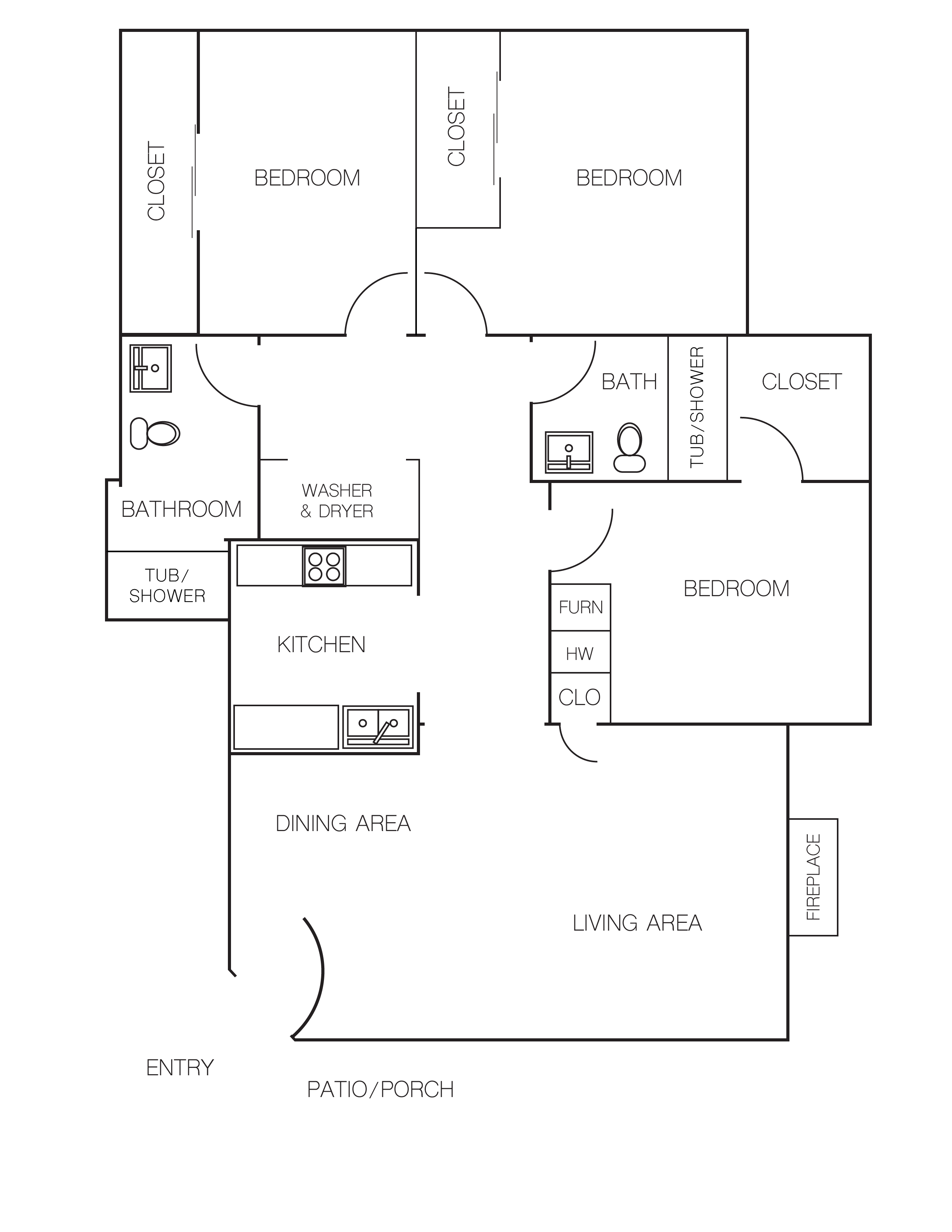 3 Bedroom/2 Bathroom B