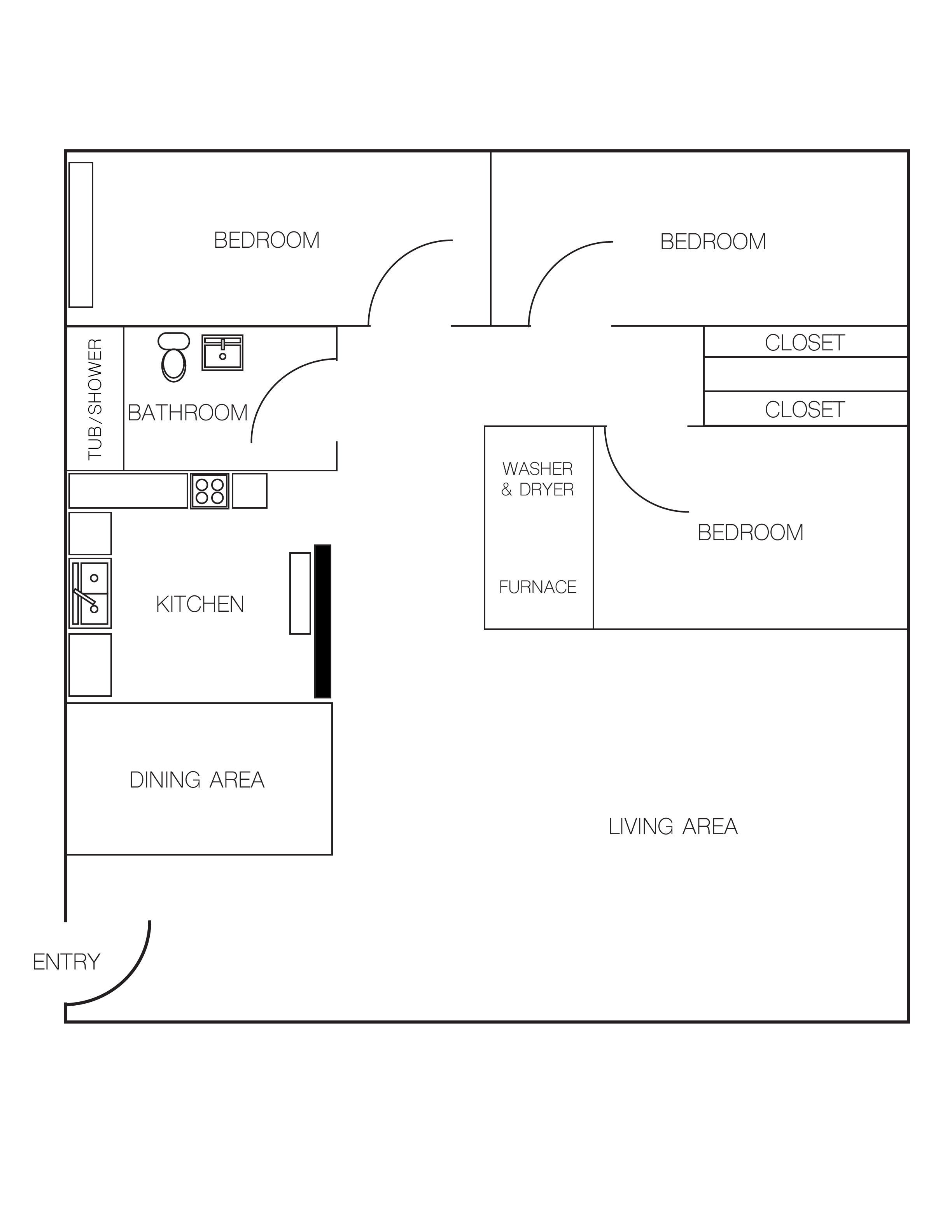 3 Bedroom/2 Bathroom A