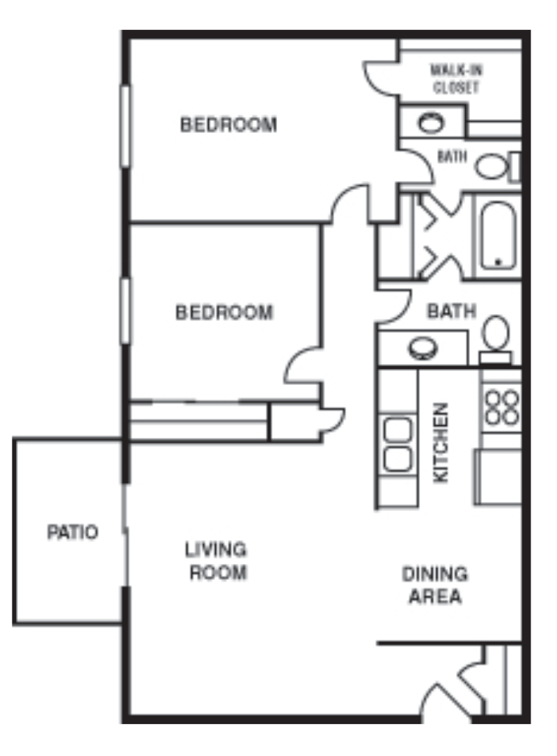 2 Bedroom/1.5 Bathroom B