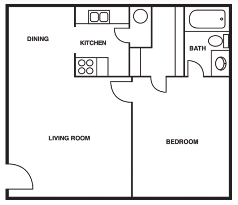 1 Bedroom/1 Bathroom B