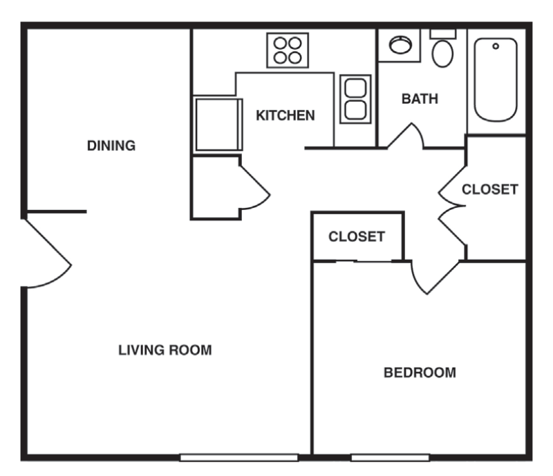1 Bedroom/1 Bathroom 572